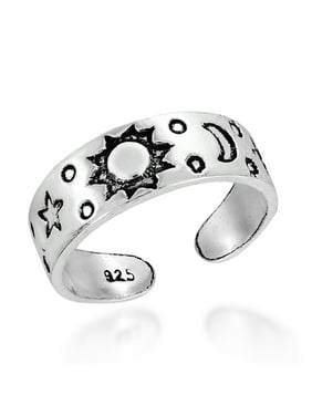 AeraVida Nature Inspired Pretty Flower Themed .925 Sterling Silver Toe Ring or Pinky Ring